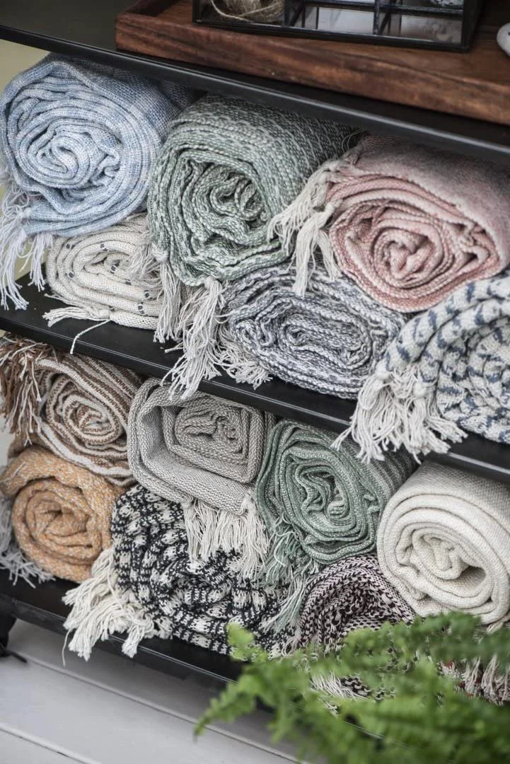 Плед IB Laursen Хлопок 160 x 130 см Кремовый / Зеленый узор, фото №6