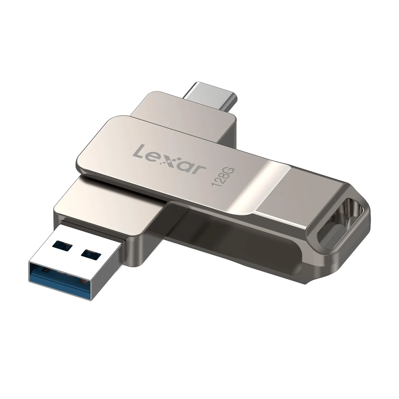 USB-флеш-накопичувач Lexar JumpDrive D40E 128GB USB 3.2 Gen 1 Type-C Dual Drive Металевий корпус Поворотний дизайн Silver Champagne, фото №1 USB-флеш-накопичувач Lexar JumpDrive D40E 128GB USB 3.2 Gen 1 Type-C Dual Drive Металевий корпус Поворотний дизайн Silver Champagne, фото №1