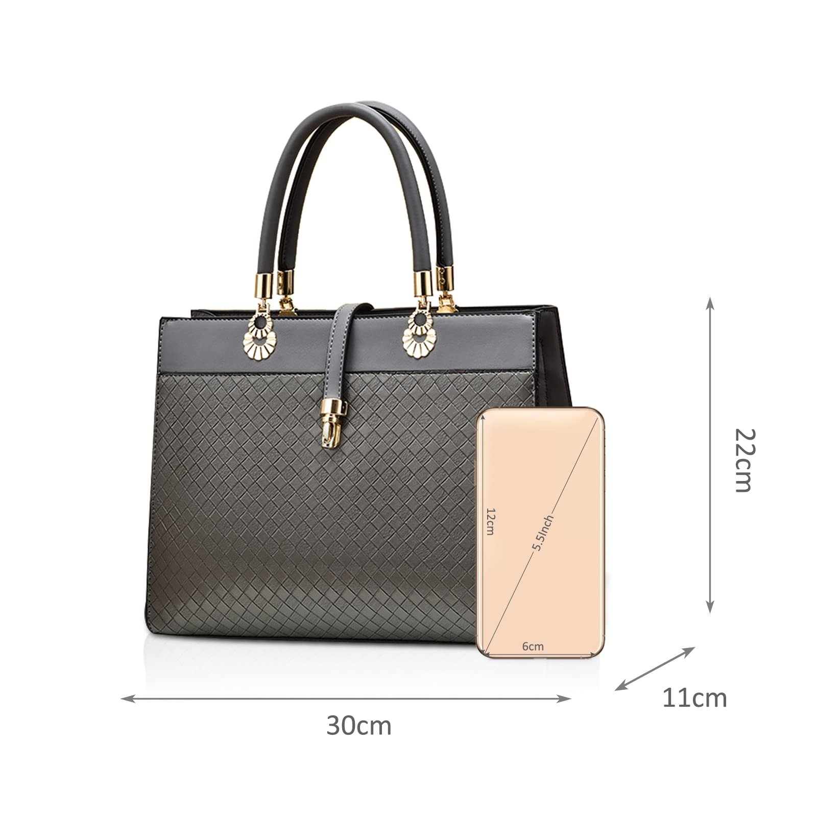 Сумка з верхньою ручкою NICOLE & DORIS, темно-сіра, фото №6