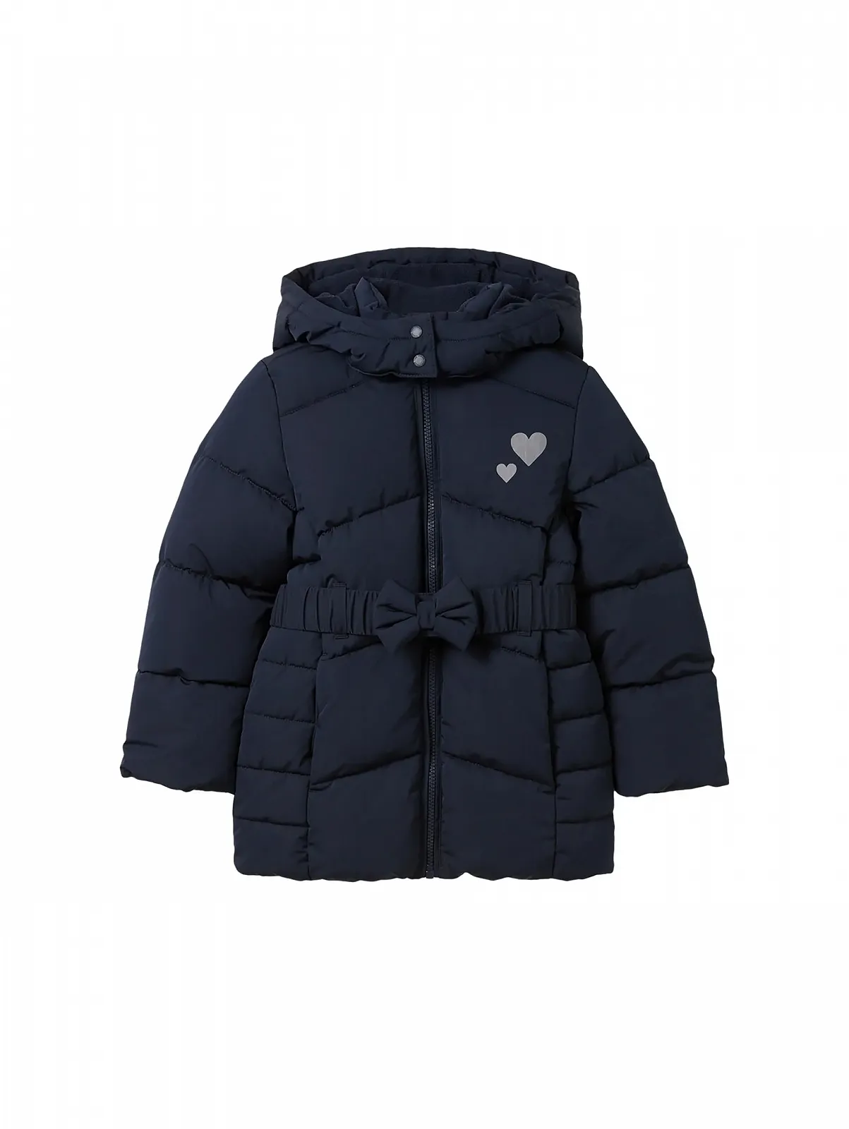 Зимове пальто для дівчинки TOM TAILOR з капюшоном і поясом, фото №1