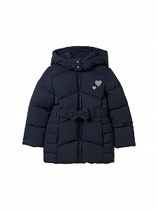 Зимове пальто для дівчинки TOM TAILOR з капюшоном і поясом - Фото 1