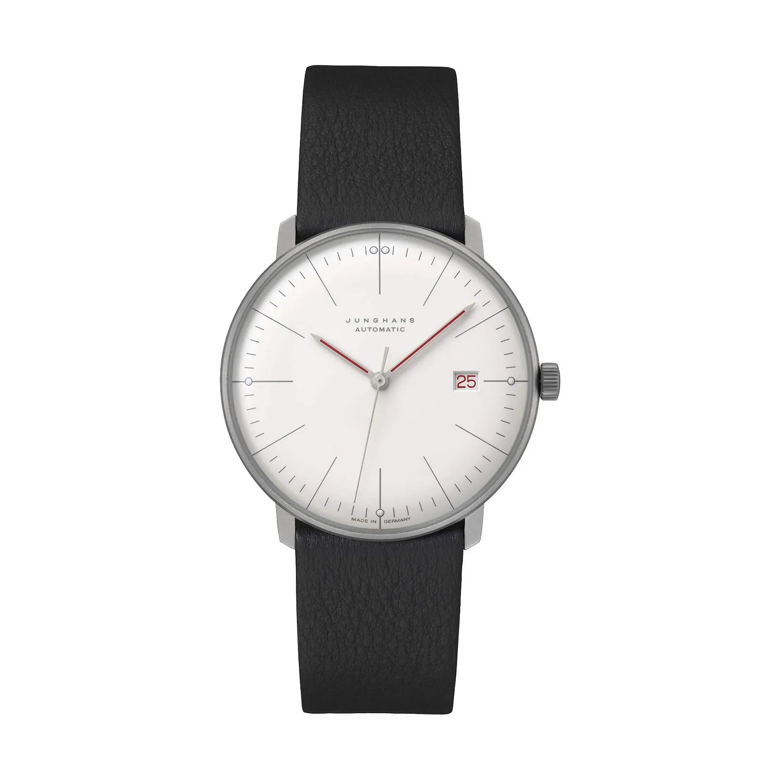 Часы Автоматические JUNGHANS Max Bill Automatic Bauhaus Ремешок Кожа Черный 27/4009.02, серебряный, Классические, фото №1 Часы Автоматические JUNGHANS Max Bill Automatic Bauhaus Ремешок Кожа Черный 27/4009.02, серебряный, Классические, фото №1
