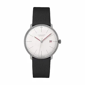 Часы Автоматические JUNGHANS Max Bill Automatic Bauhaus Ремешок Кожа Черный 27/4009.02, серебряный, Классические - Фото 1