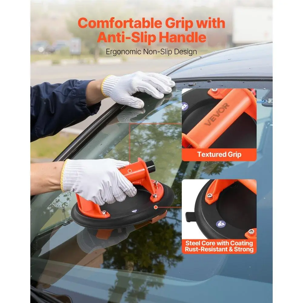 Вакуумна присоска для плитки та скла VEVOR GPS-1 / 203мм -2шт / Чорний - помаранчевий, фото №7