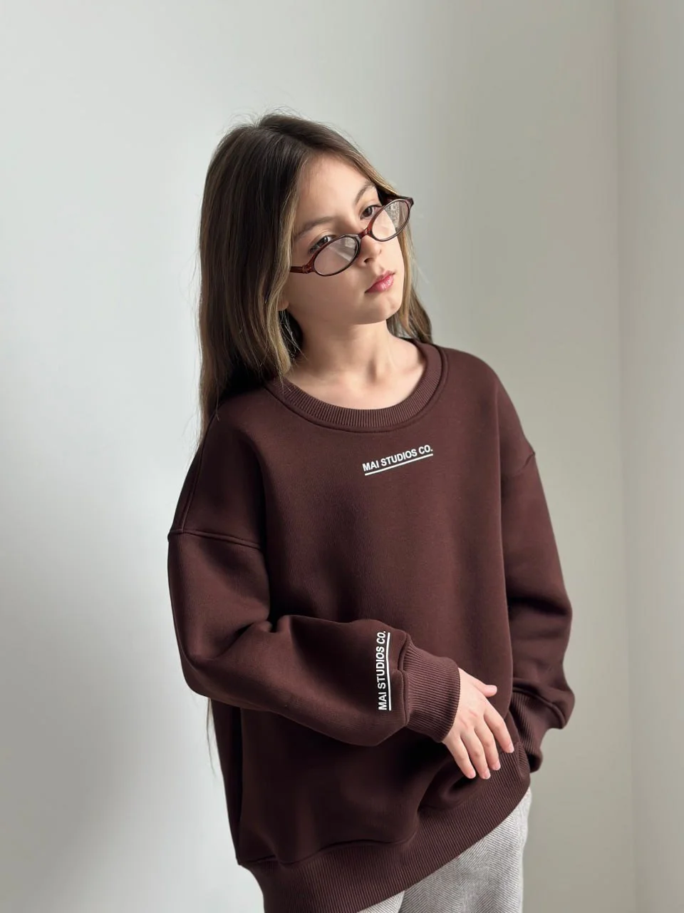 Стильний світшот - шоколад, беж та молочний - від 140 см до 164 см, фото №3