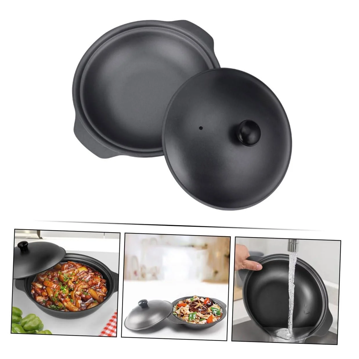 Кастрюля-жаровня SOIMISS чугунная с крышкой термостойкая в форме овоща, фото №6