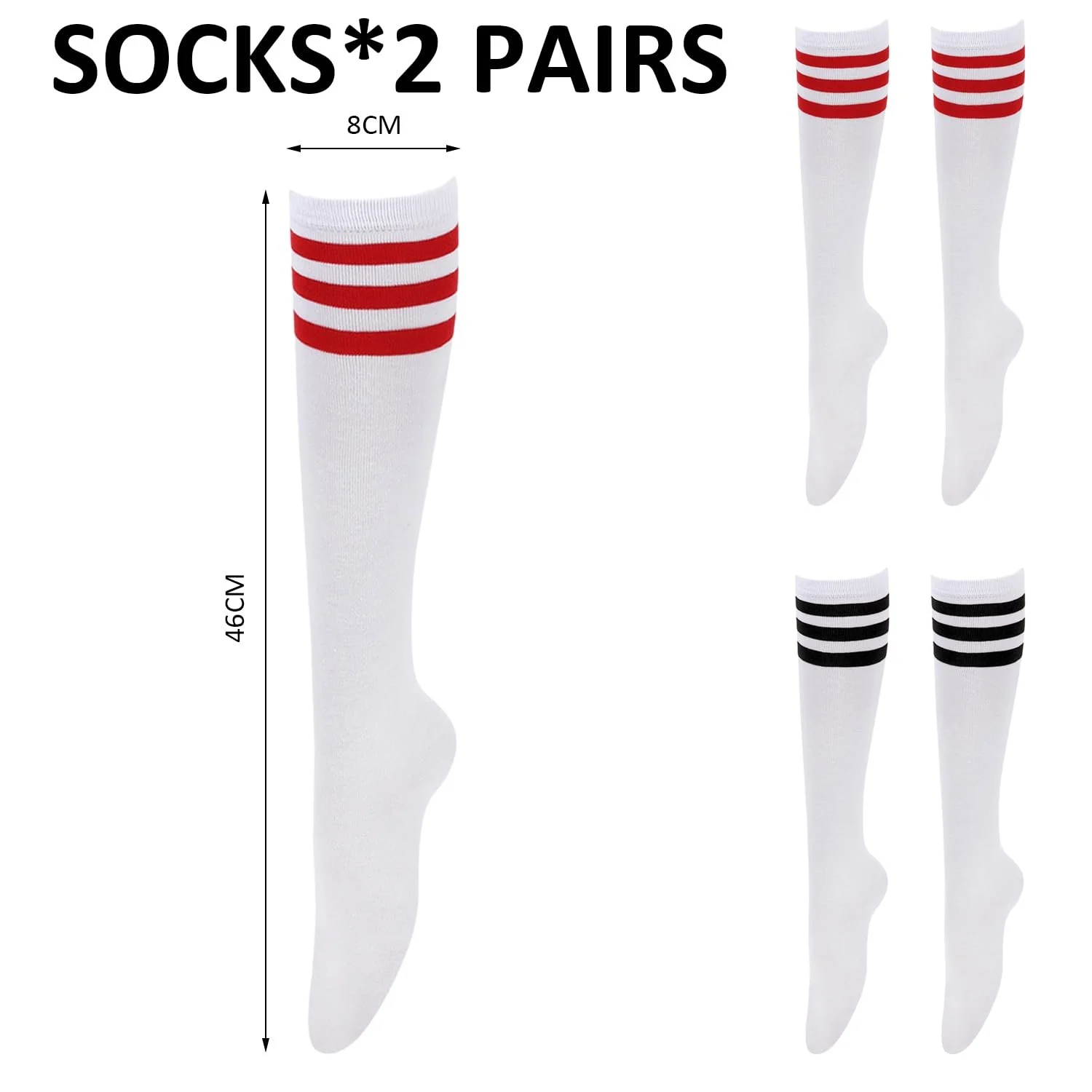 2 пари смугастих гольфів, жіночі довгі шкарпетки, фото №2 2 пари смугастих гольфів, жіночі довгі шкарпетки, фото №2