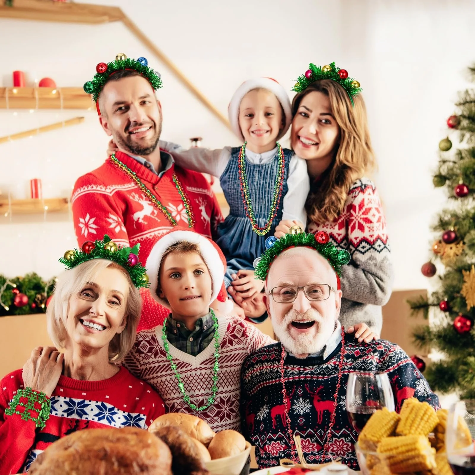 Набір Різдвяних прикрас для волосся та намиста, 8 шт., фото №7