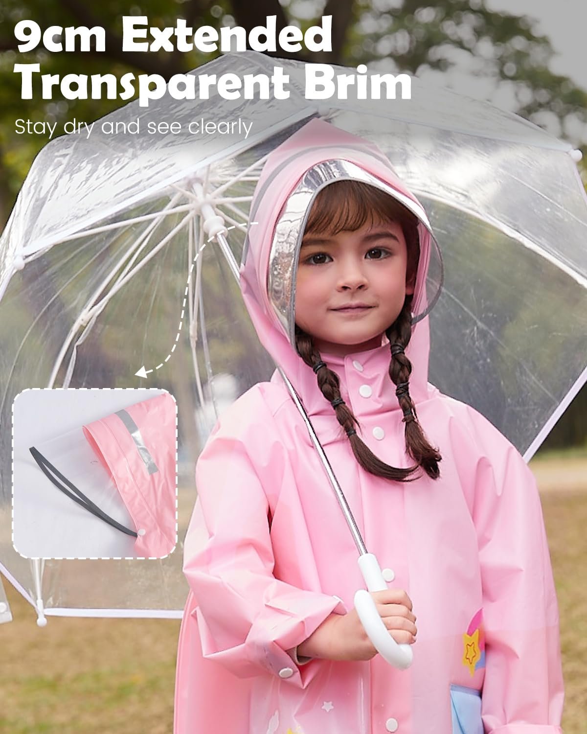 Детский дождевик JiAmy Пончо Водонепроницаемый дождевик Многоразовая дождевая одежда Куртка с капюшоном Дождевик с рюкзаком для 3-10 лет, фото №3 Детский дождевик JiAmy Пончо Водонепроницаемый дождевик Многоразовая дождевая одежда Куртка с капюшоном Дождевик с рюкзаком для 3-10 лет, фото №3