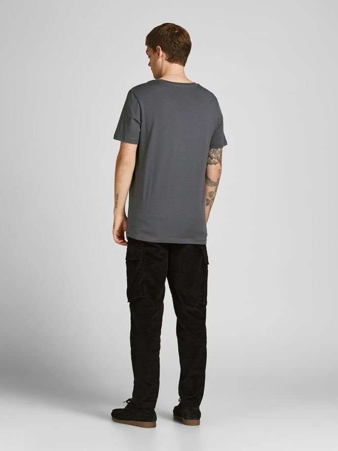 Футболка JJECORP LOGO TEE SS CREW NECK NOOS 12137126-Asphalt-Detail:SLIM FIT Jack&Jones Темно-сірий L, фото №2