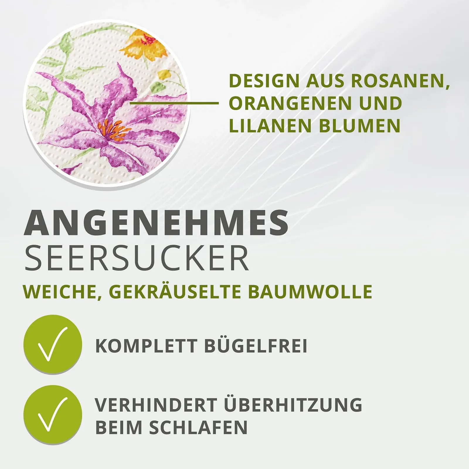 Постільна білизна Traumschlaf Flower Meadow 135 x 200 см 80 x 80 см seersucker бавовна, фото №4