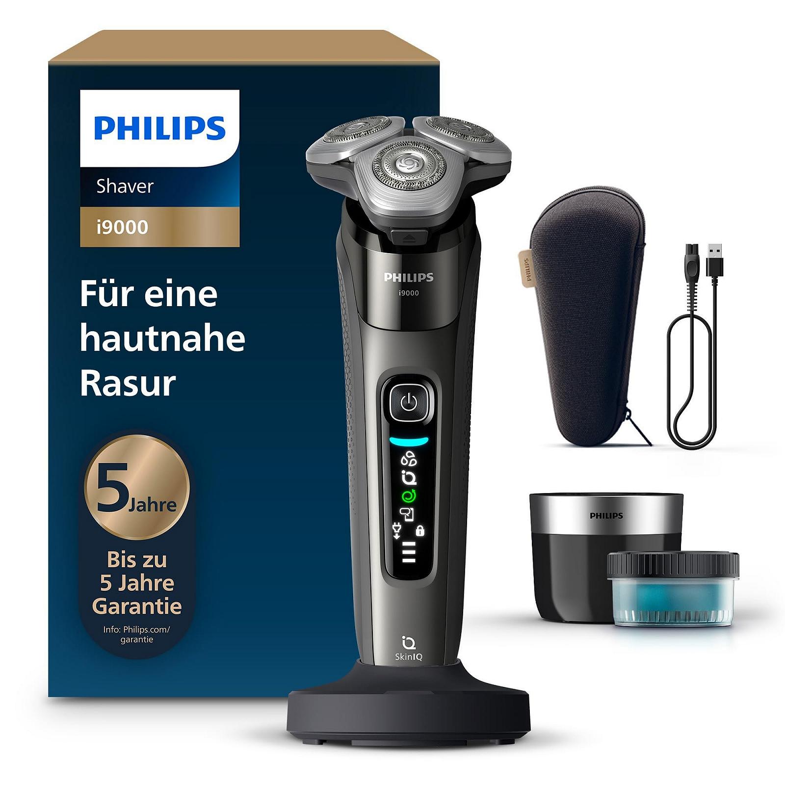 Електробритва Philips i9000 X9002/30 чоловіча для вологого та сухого гоління зі станцією очищення та зарядки темно-сіра, фото №1