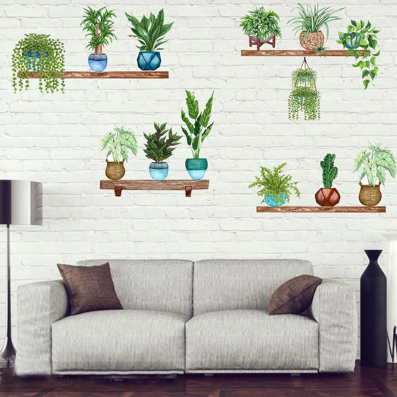 Наклейки на стіну Рослини в горщиках Зелені, фото №1