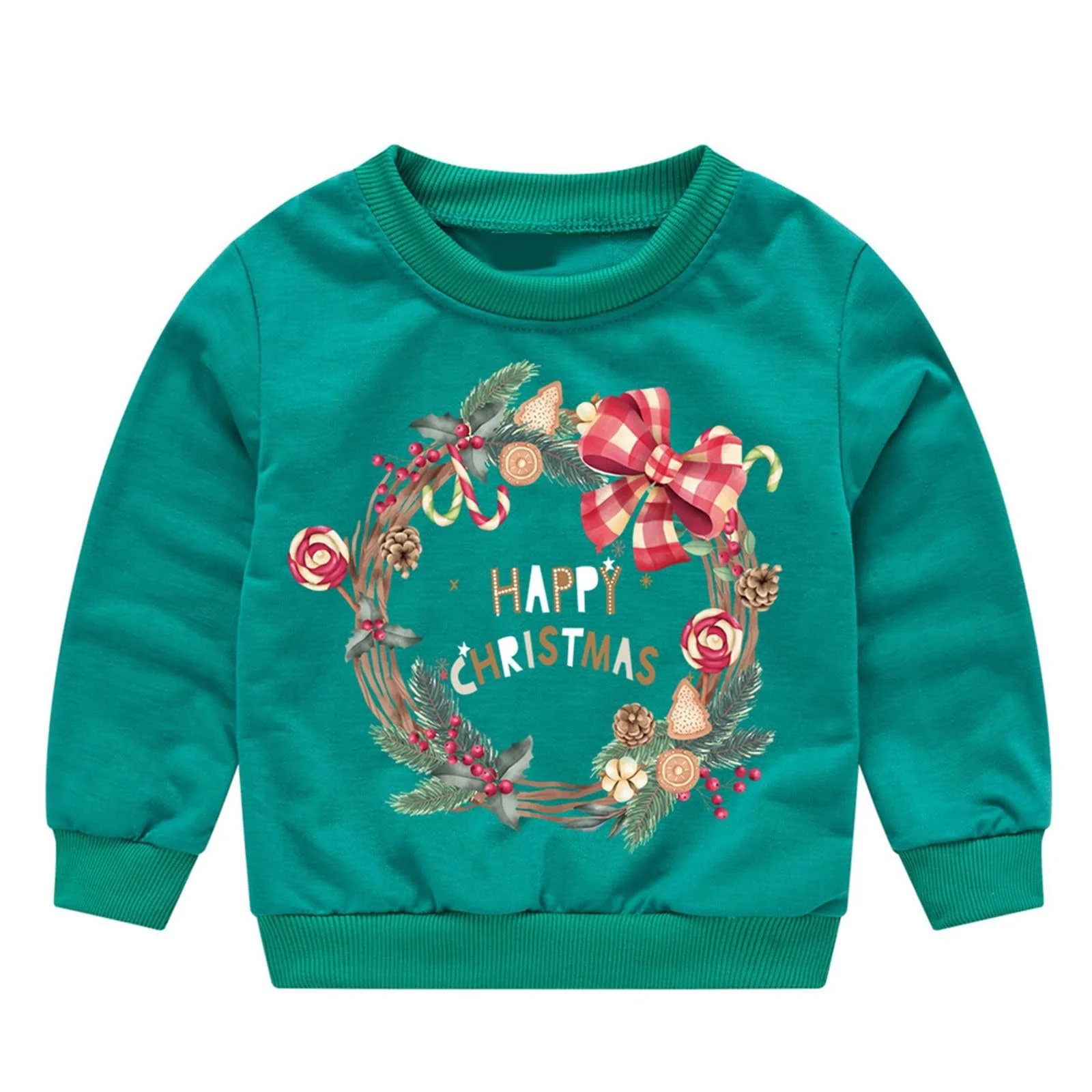 Свитшот для девочки, длинный рукав, размер 140, повседневный и модный свитшот с круглым вырезом и буквенным принтом для детей, фото №1