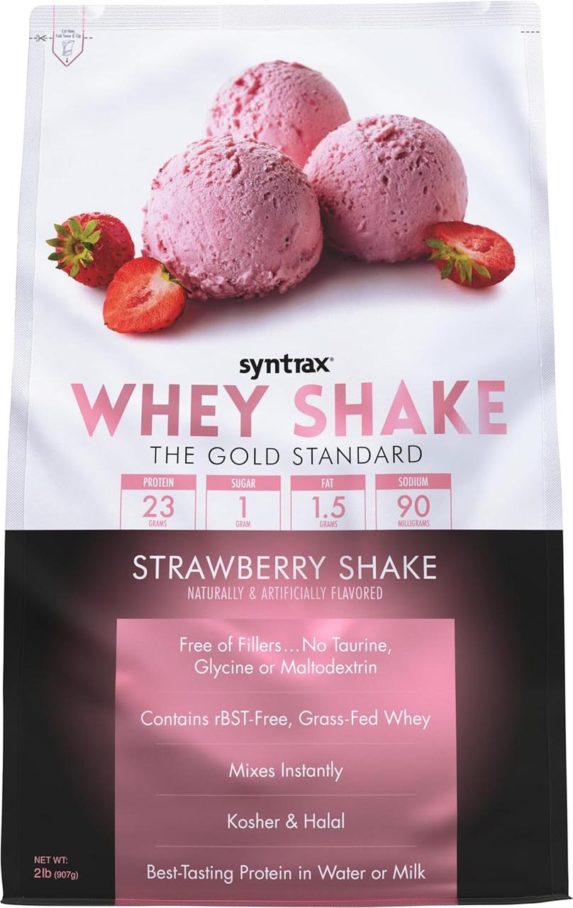 Протеин Syntrax Whey Shake 908 g Strawberry, фото №1
