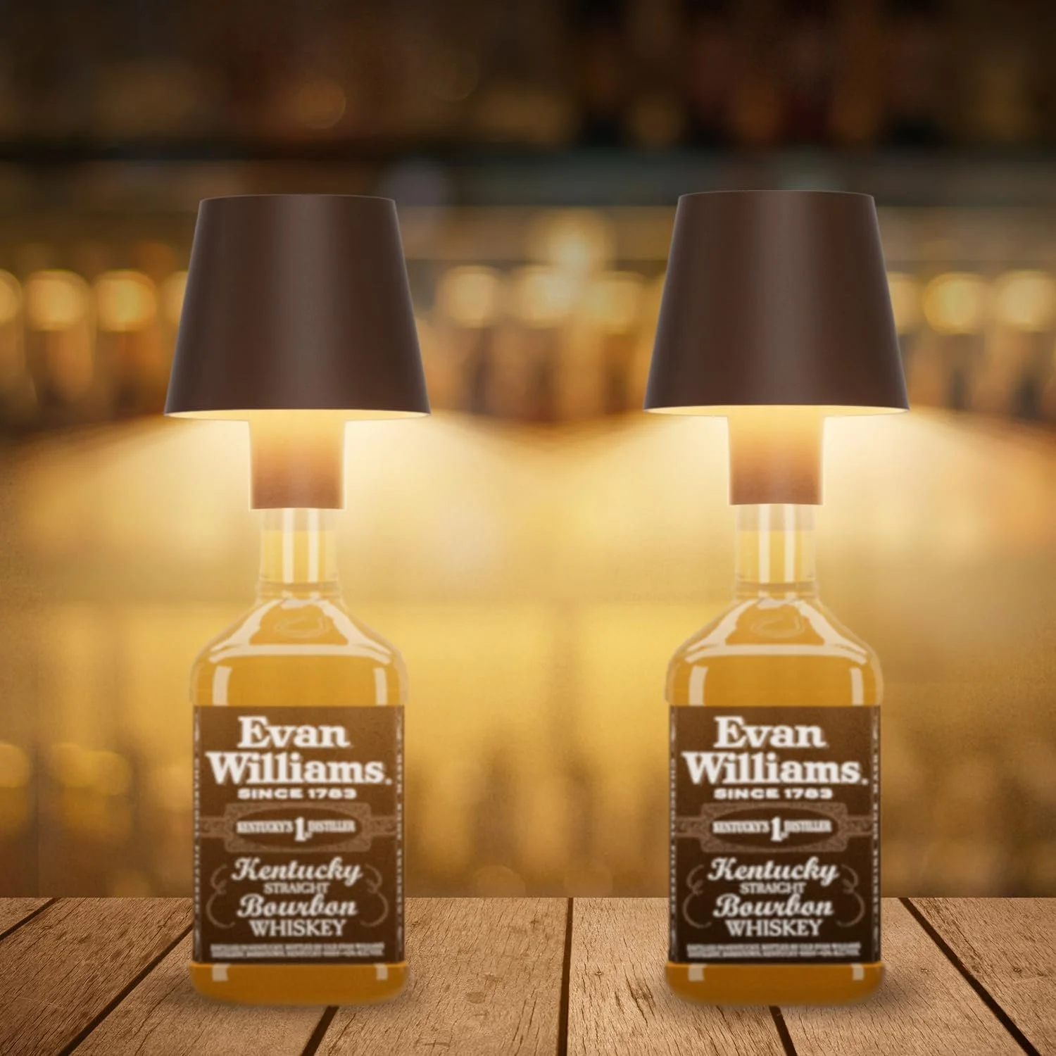 Лампа для пляшки LED Бездротова 5500 мАг IP54 з регулюванням яскравості Іржаво-червона Набір 2 шт., фото №1