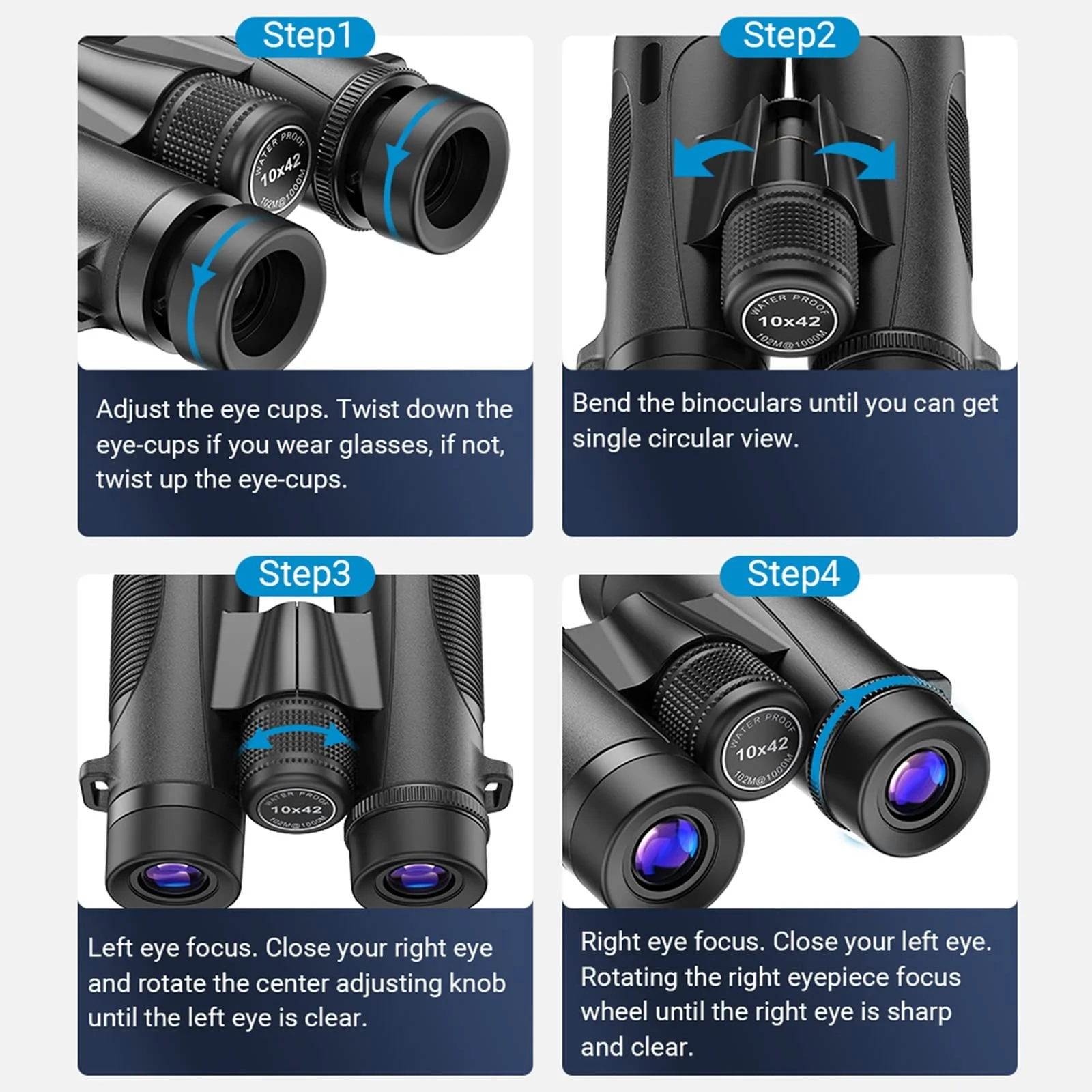 Бінокль 10x42 Високопотужний Водонепроникний HD, фото №5