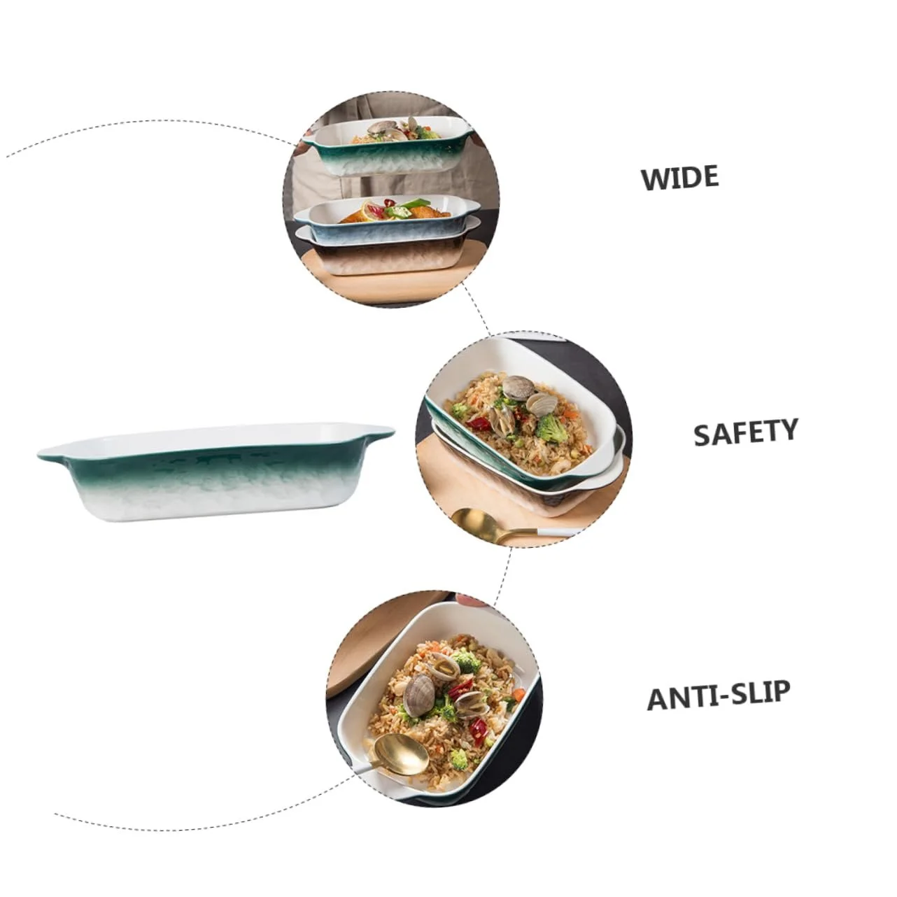 Форма для запекания Cabilock керамическая термостойкая для духовки микроволновой печи и посудомоечной машины, фото №7