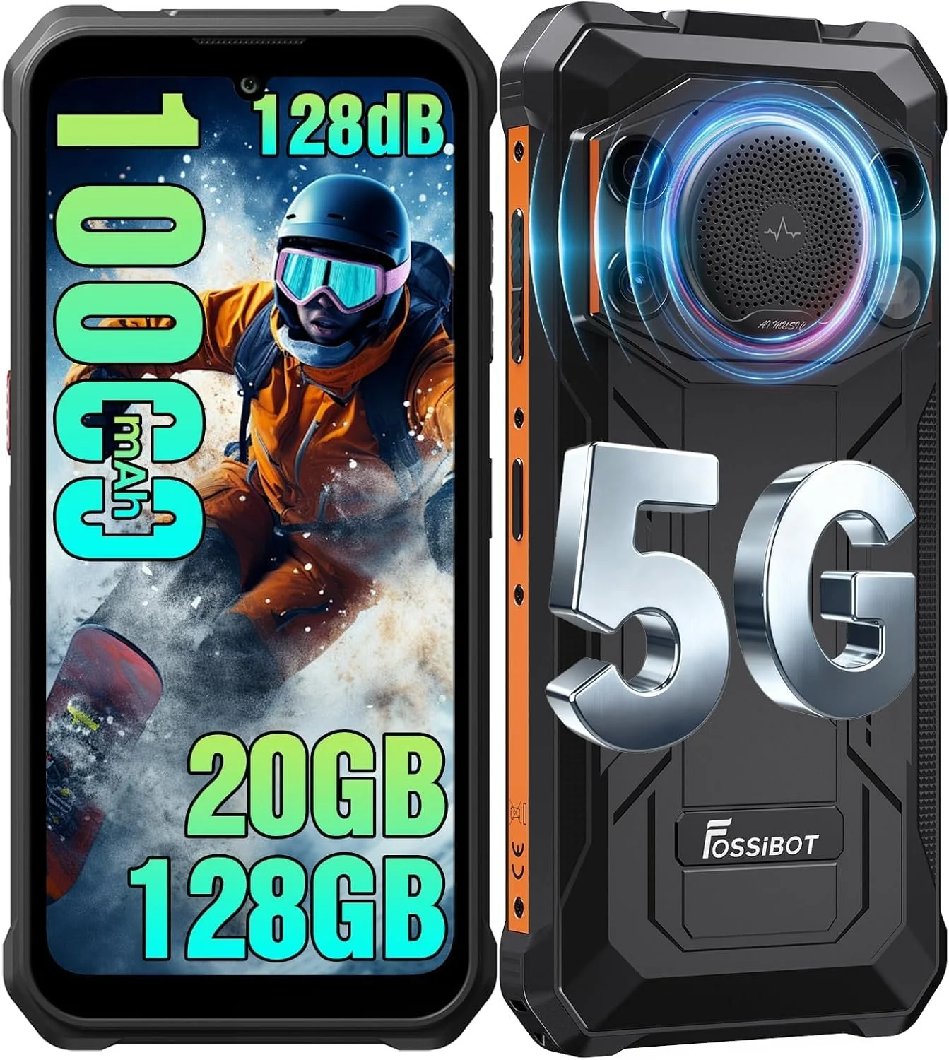 Смартфон FOSSiBOT F110Pro 5G Android 15 128 dB 10000 мАч 20GB/128GB 6.745" 50MP Orange, фото №1 Смартфон FOSSiBOT F110Pro 5G Android 15 128 dB 10000 мАч 20GB/128GB 6.745" 50MP Orange, фото №1