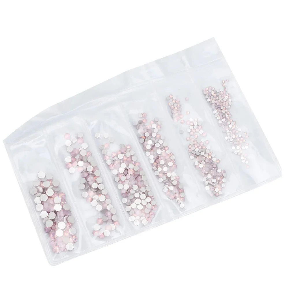 Набір кришталевих скляних стразів для декору, кольоровий DIY високоякісний матеріал пакунок матеріалів для рукоділля для костюмів, виготовлення телефонів Колір рожевого протеїну, фото №5