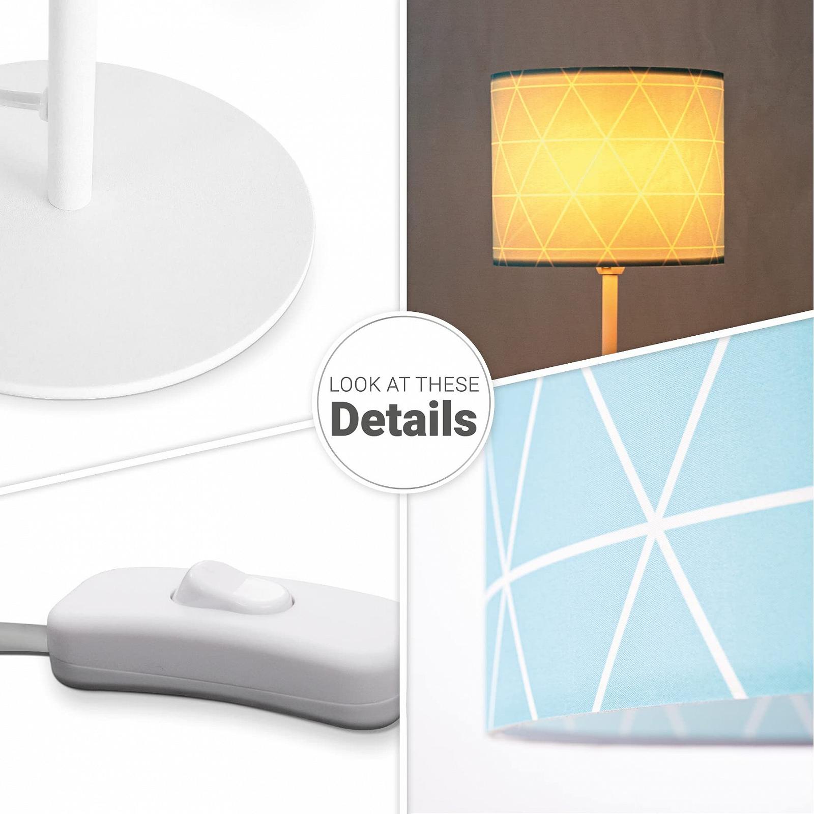 Настільна лампа Paco Home Fabric Lampshade Ретро Кругла E14 У горошок, фото №4