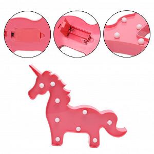 Світильник Trendario LED Ночнічник для дітей Бордовий Одноріг Рожевий synthetic.ua - Фото 1