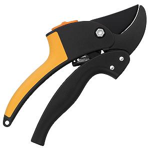 Секатор Fiskars Anvil для сухой и твердой древесины / лезвия с антипригарным покрытием / диаметр реза 22 мм / Черный/Оранжевый synthetic.ua - Фото 1