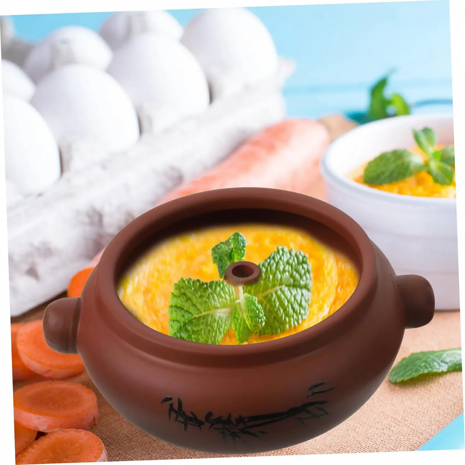 Керамическая кастрюля для медленного тушения и приготовления на пару термостойкая прочная универсальная суповая, фото №8