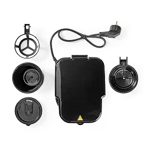 Фильтрационная кофеварка Nedis 0.4 L на 1 чашку с таймером черная/серебристая synthetic.ua - Фото 1