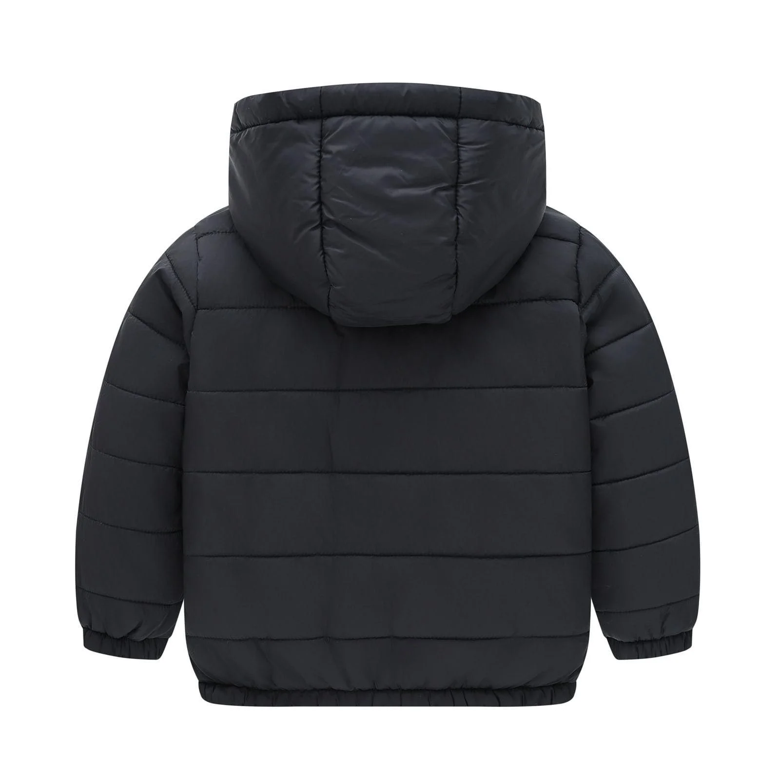 Детская Хлопковая Куртка Однотонная Повседневная Хлопковая Одежда Зимняя Теплая Куртка на Молнии с Карманами Без Капюшона, фото №6