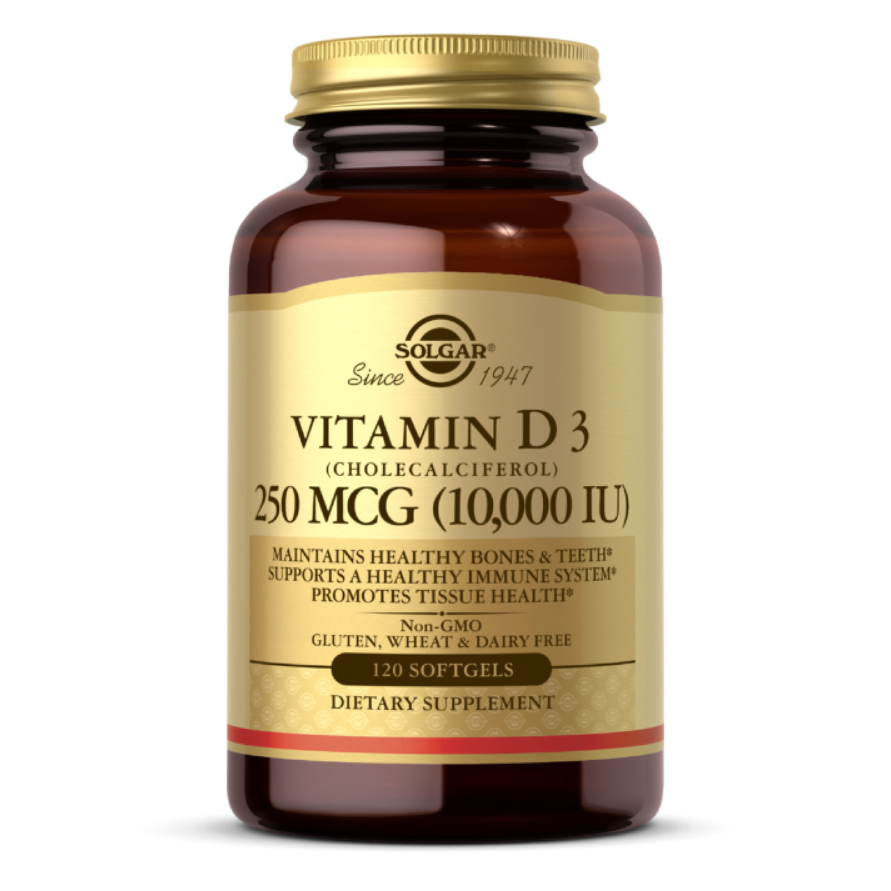Vitamin D3 250mcg 10 000IU 120 softgels, фото №1