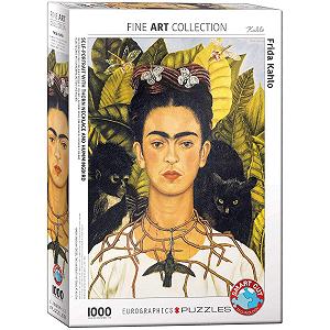 Пазл Eurographics Frida Kahlo Self Portrait with Thorn Necklace and Hummingbird 1000 деталей Різнокольоровий - Фото 1