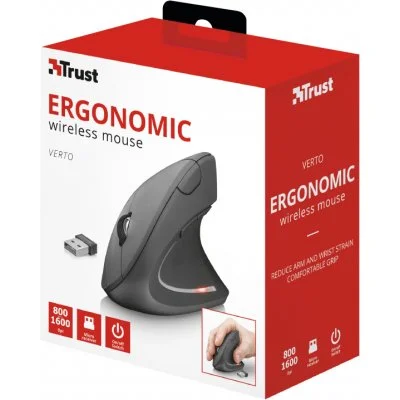 Мышка Trust Verto Wireless Ergonomic Black (22879), фото №6 Мышка Trust Verto Wireless Ergonomic Black (22879), фото №6