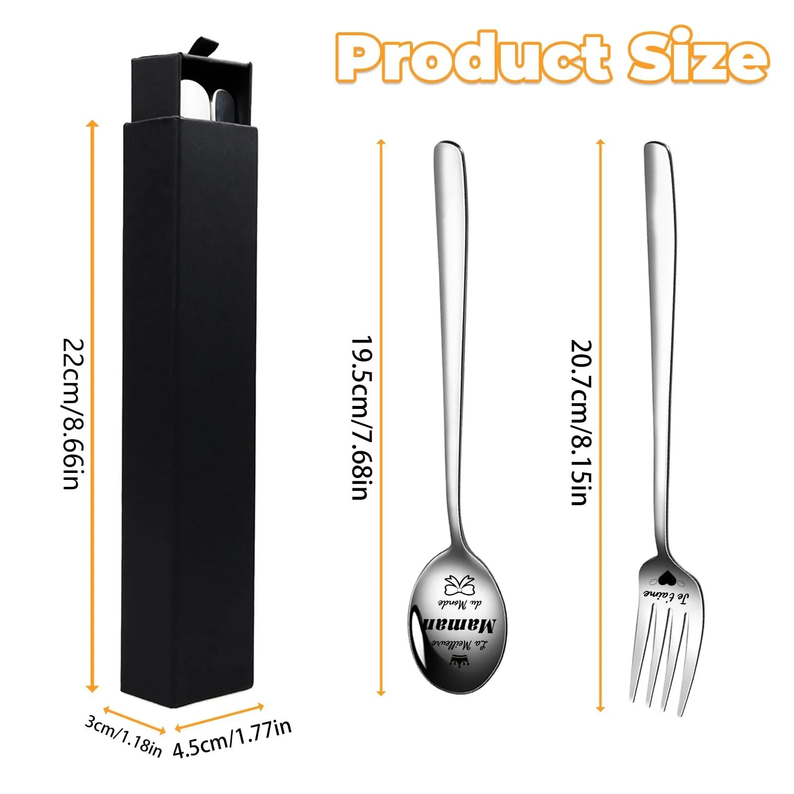 Ложка та виделка столові, 304 Нержавіюча сталь, фото №2