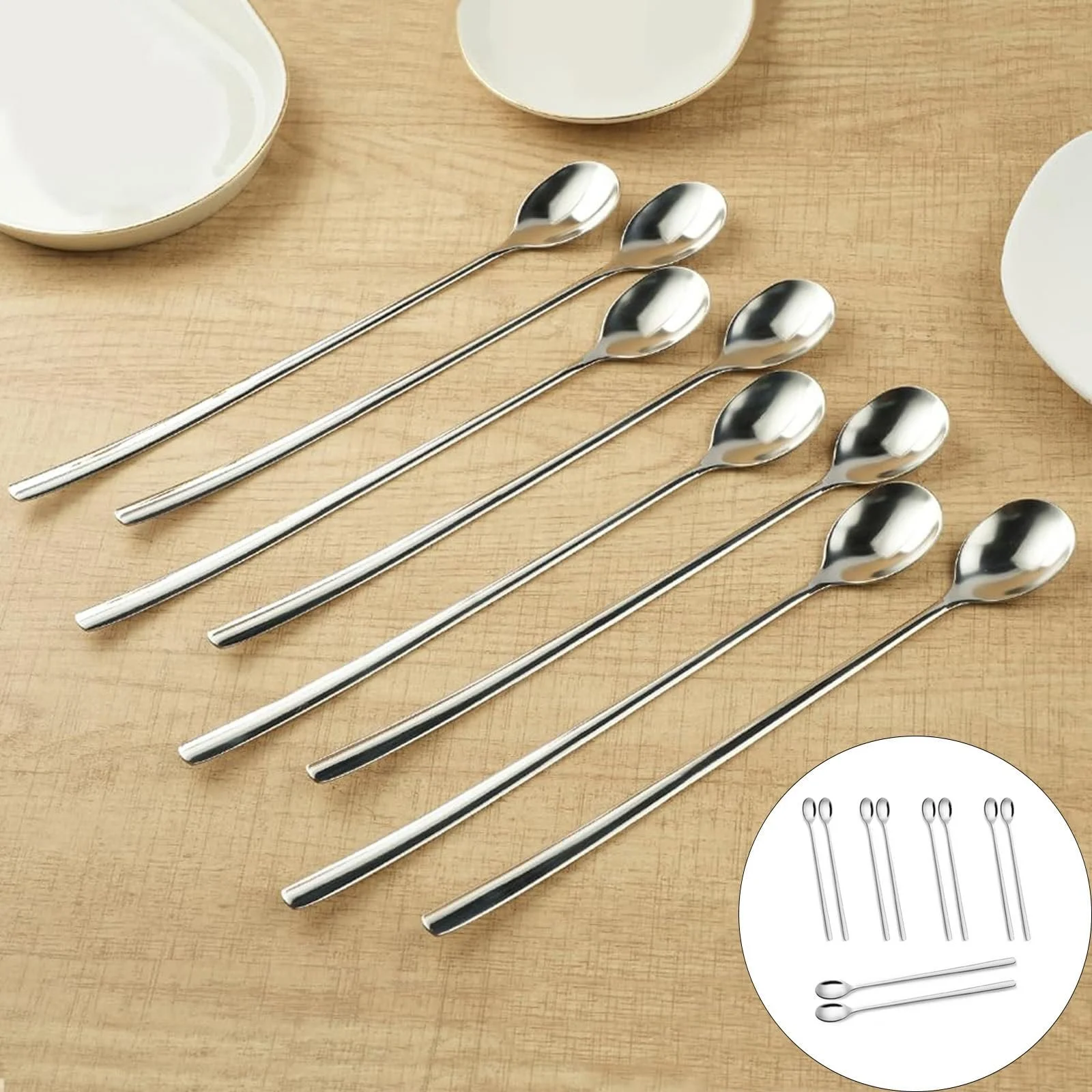 Ложка Довга 24 см Набір 10 штук для лате макіато, фото №5 Ложка Довга 24 см Набір 10 штук для лате макіато, фото №5