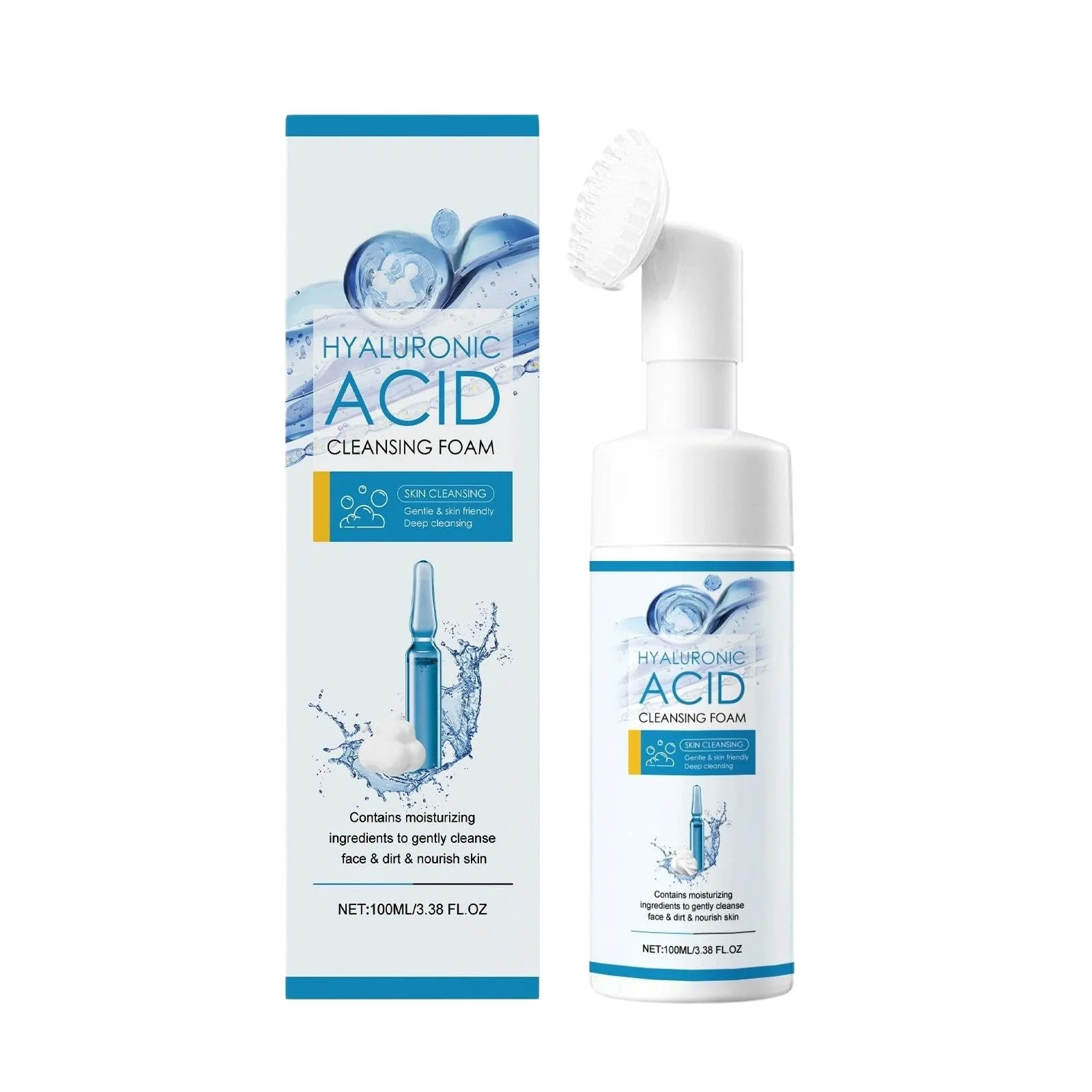 Очищающее средство для лица с гиалуроновой кислотой, нежное очищение, увлажнение, против морщин, антивозрастное, осветляющий эффект, глубокое очищение, сужает поры, улучшает кожу, для ежедневного ухода, фото №1