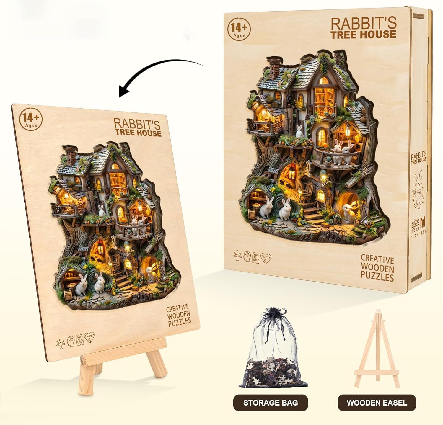 Дерев'яний пазл Tree House 230 елементів 34 x 30,7 см, фото №5