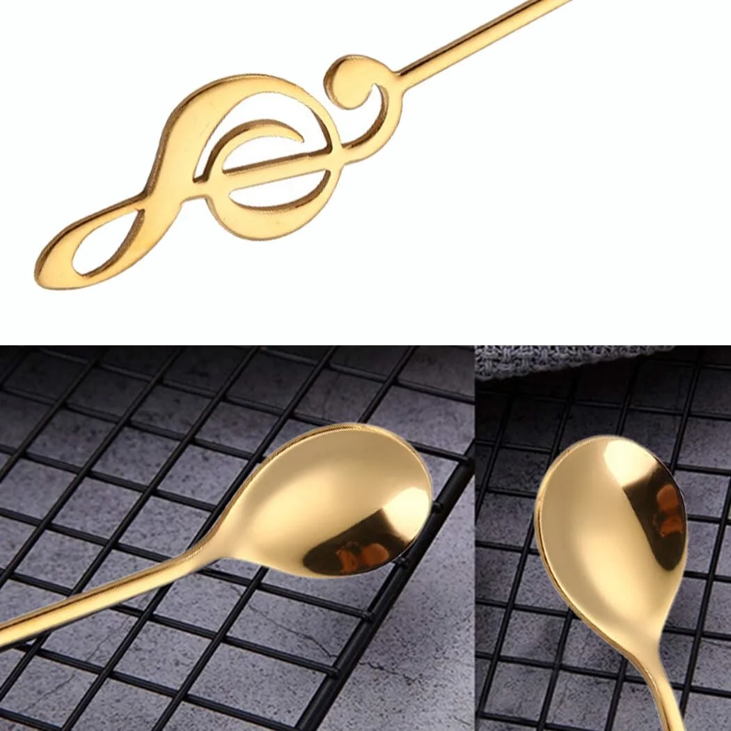 Ложка чайна з нержавіючої сталі у формі музичних нот, 4 шт, фото №8