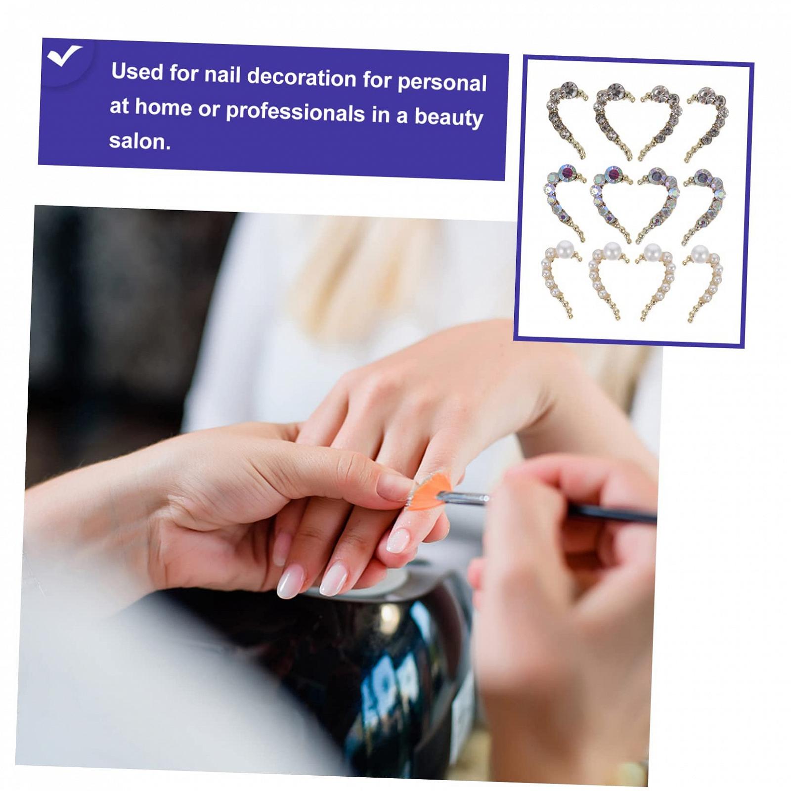 Набор бусин для ногтей FRCOLOR, 24 шт., Кристаллы с плоской задней частью, наклейки для ногтей, Кристаллы, драгоценные камни для ногтей, блестки для ногтей, комбинированная пластина из сплава, фото №5