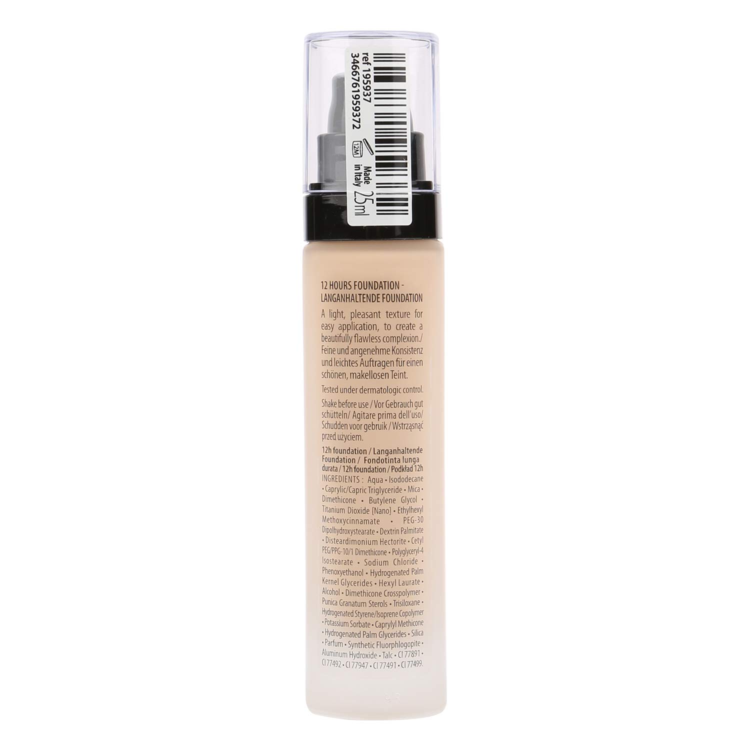 Тональная основа Douglas 12H Foundation Long-Lasting Foundation 1 Power of Light 25 мл, фото №3