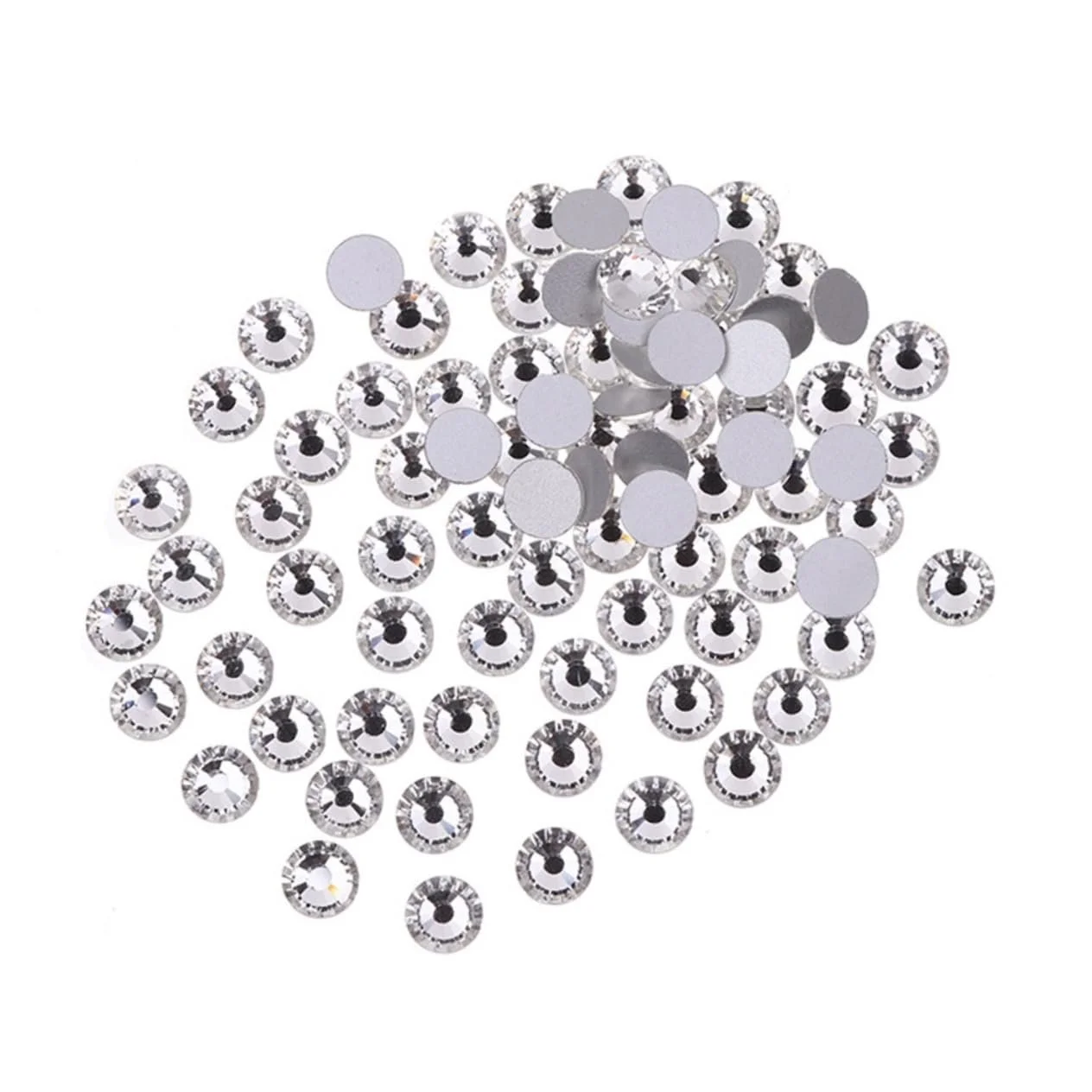 Стрази Круглі NUOBESTY Crystal AB 72 шт, Прозорий та Білий, фото №1