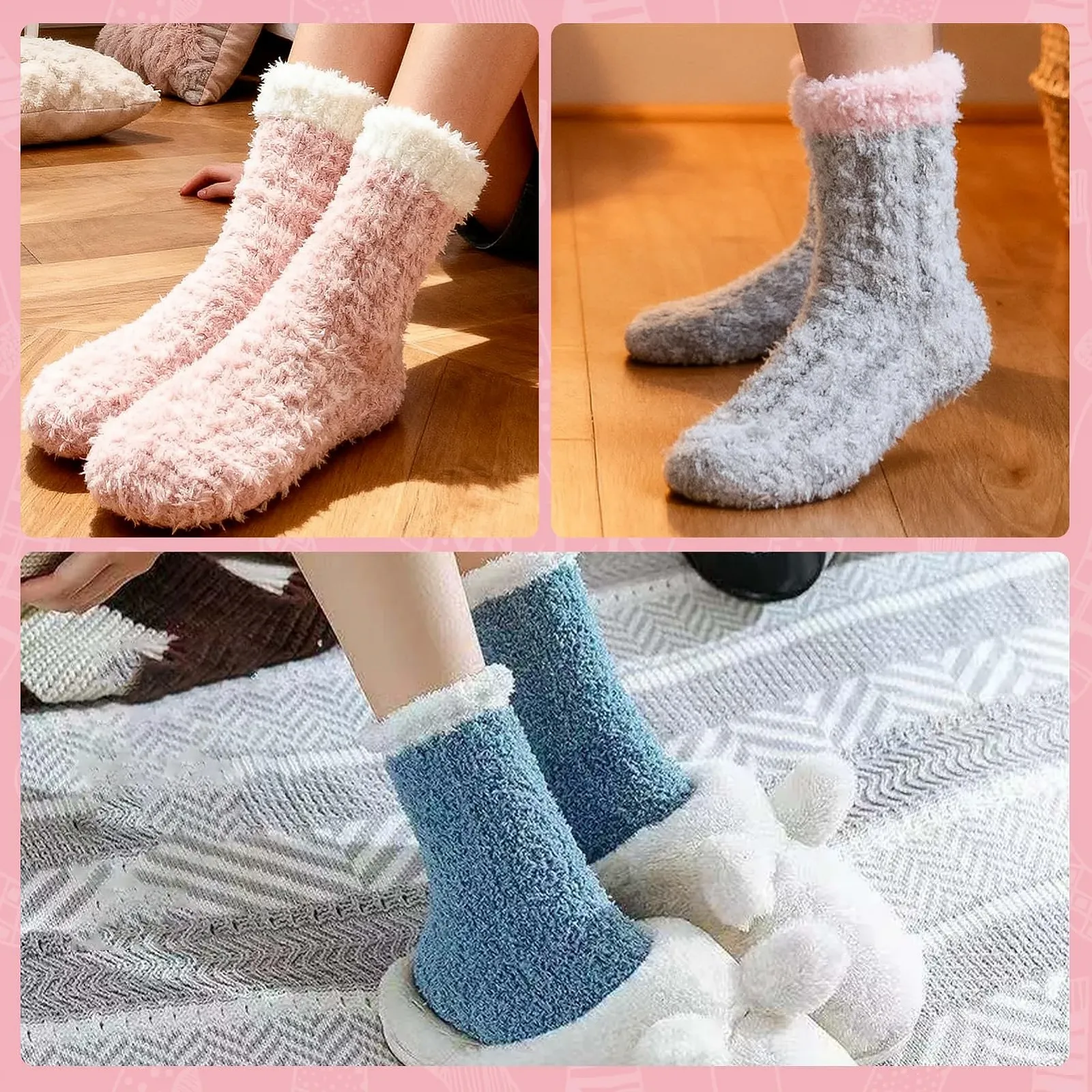 Пухнасті шкарпетки для жінок 5 пар Пухнасті нековзні Розмір 35-42, фото №6
