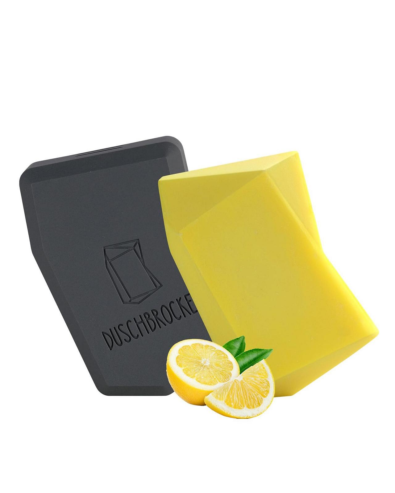 Твердый гель для душа и шампунь 2-в-1 Duschbrocken Toni Zitroni лимонный веганский стартовый набор, фото №1