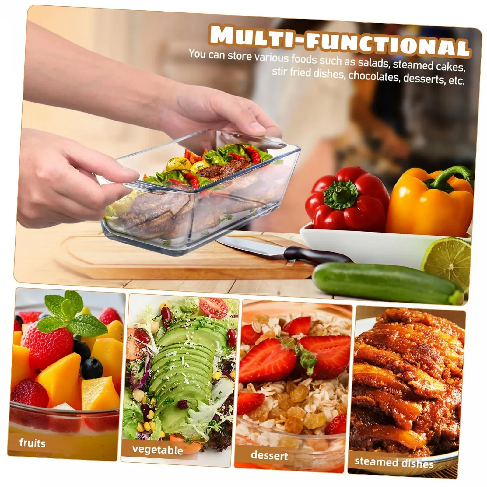 Форма для запікання ABOOFAN Скляна Термостійка Без кришки, фото №9