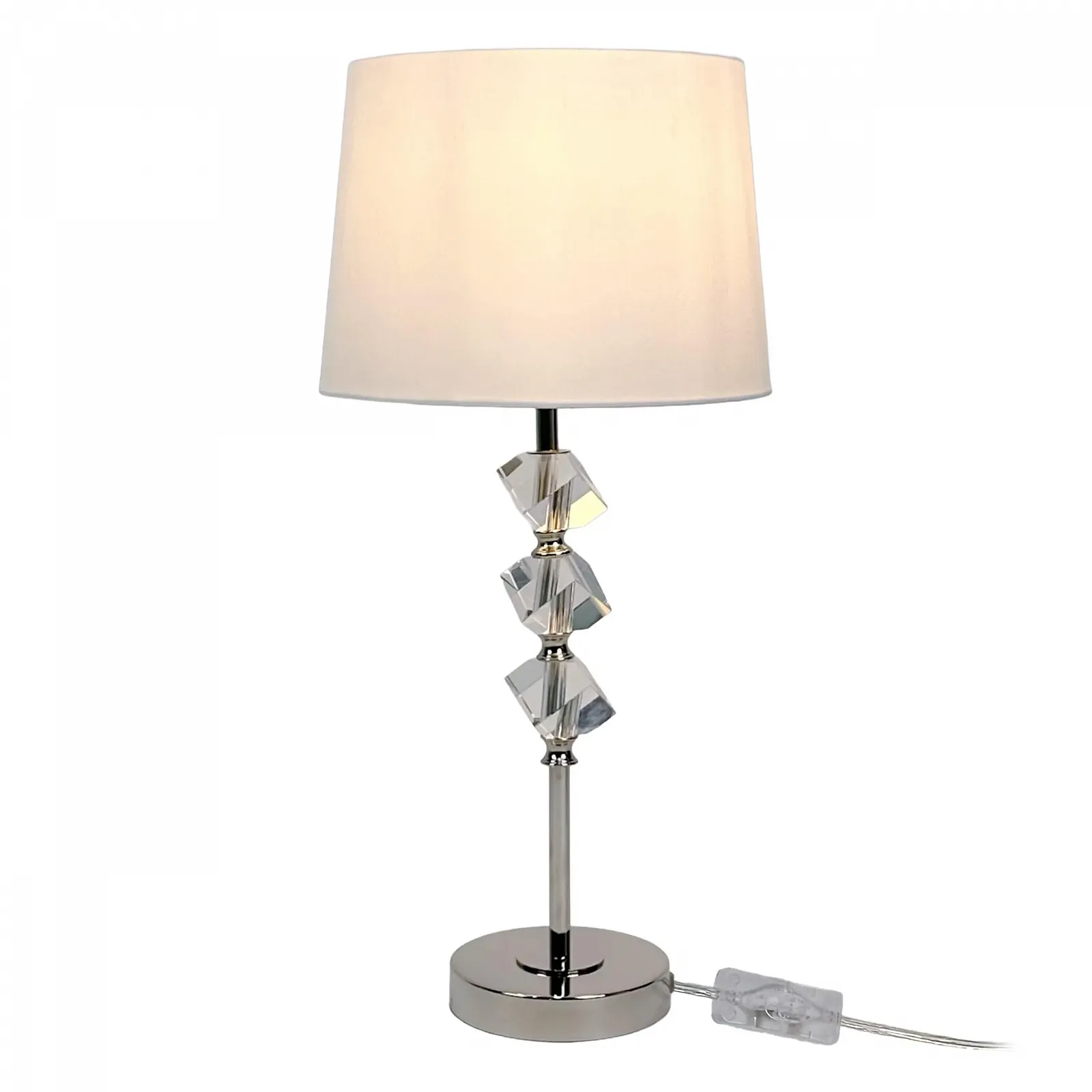 Настільна лампа Relaxdays Шовковий абажур E27 53 x 25 см Кремовий, фото №1