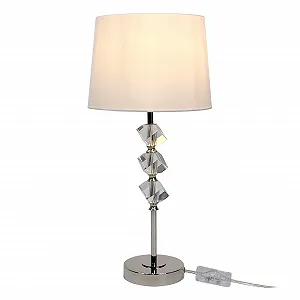 Настільна лампа Relaxdays Шовковий абажур E27 53 x 25 см Кремовий - Фото 1