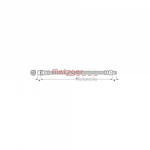 Гальмівний шланг METZGER 4110996 для MINI, передній міст зліва, передній міст справа - Фото 1