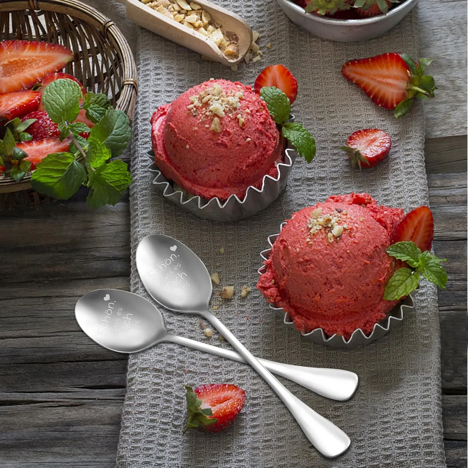 Кофейная ложка с гравировкой "Sch"n, Dass Es Dich Gibt, подарок на День святого Валентина, персонализированный подарок, нержавеющая сталь, фото №5 Кофейная ложка с гравировкой "Sch"n, Dass Es Dich Gibt, подарок на День святого Валентина, персонализированный подарок, нержавеющая сталь, фото №5