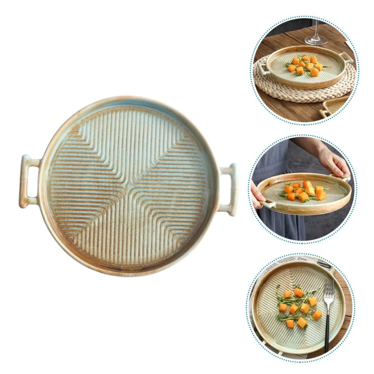 Форма для запекания TOPBATHY керамическая ретро квадратная с двойной ручкой термостойкая, фото №8