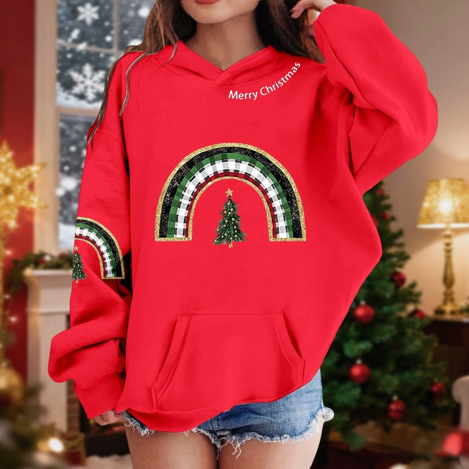 Худі для дівчат з довгими рукавами, з принтом, вільного крою, фото №3